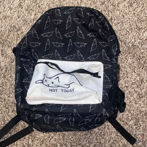 A gently used not today cat backpack